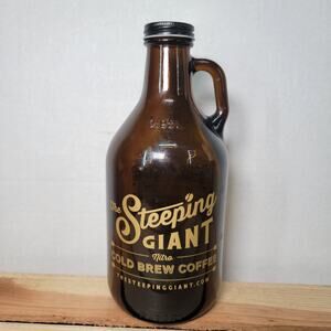 The Steeping Giant Nitro Coffee Brown Glass Growler Jug (EMPTY)